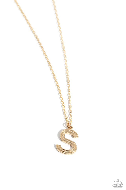 Leave Your Initials - Gold - S - Paparazzi Necklace Image