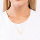 Leave Your Initials - Gold - W - Paparazzi Necklace Image