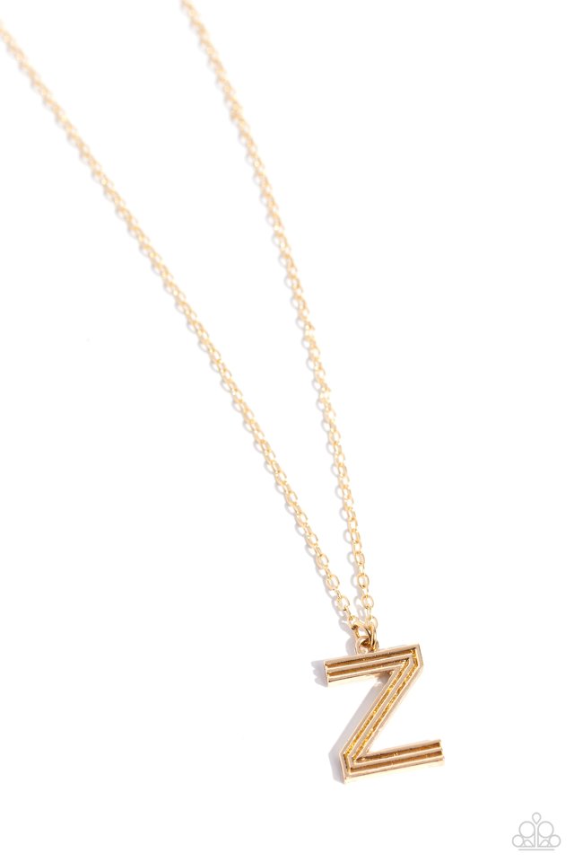 Leave Your Initials - Gold - Z - Paparazzi Necklace Image