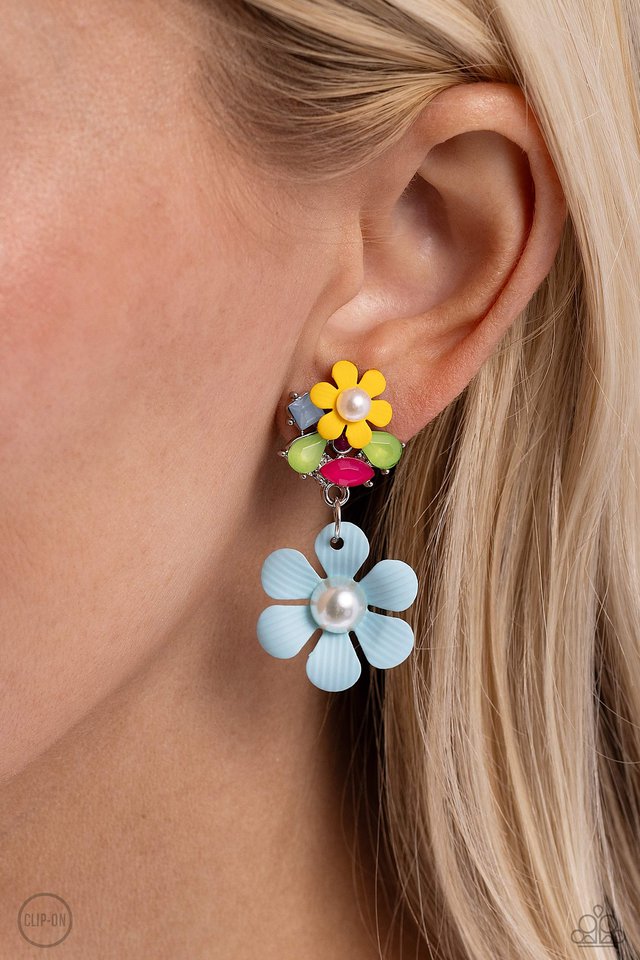 Festive Florals - Blue - Paparazzi Earring Image