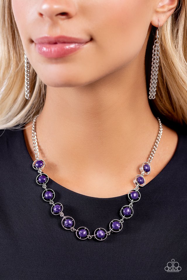 Going Global - Purple - Paparazzi Necklace Image