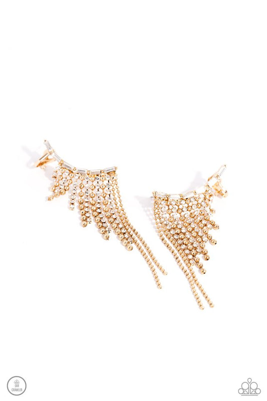 Tapered Tease - Gold - Paparazzi Earring Image