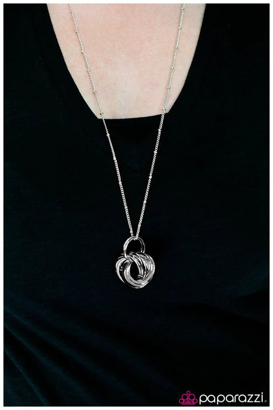 Paparazzi Necklace ~ Whirl Me Round - Silver