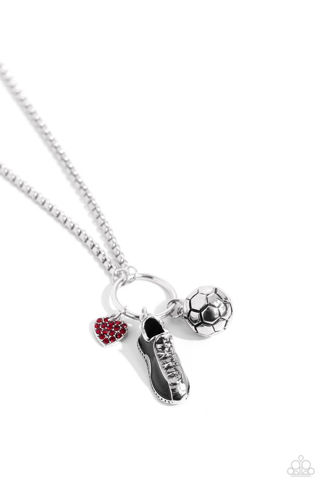 Corner Kick - Red - Paparazzi Necklace Image