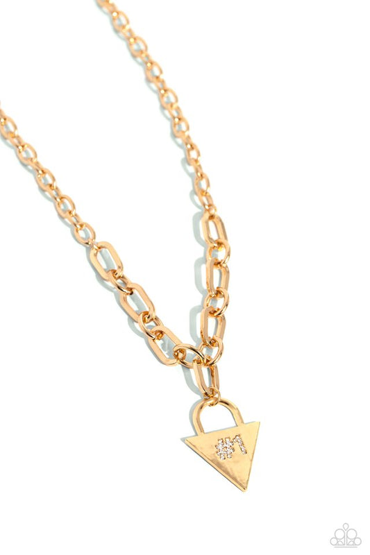 Your Number One Follower - Gold - Paparazzi Necklace Image