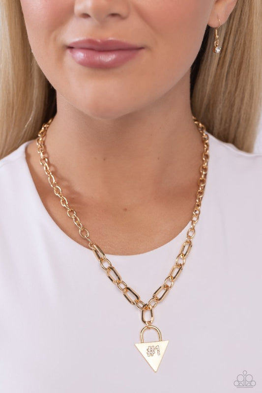 Your Number One Follower - Gold - Paparazzi Necklace Image