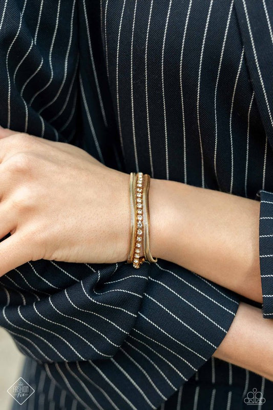 A SQUARE Treasure - Gold - Paparazzi Bracelet Image