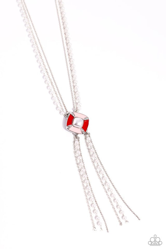 I Pinky SQUARE - Red - Paparazzi Necklace Image