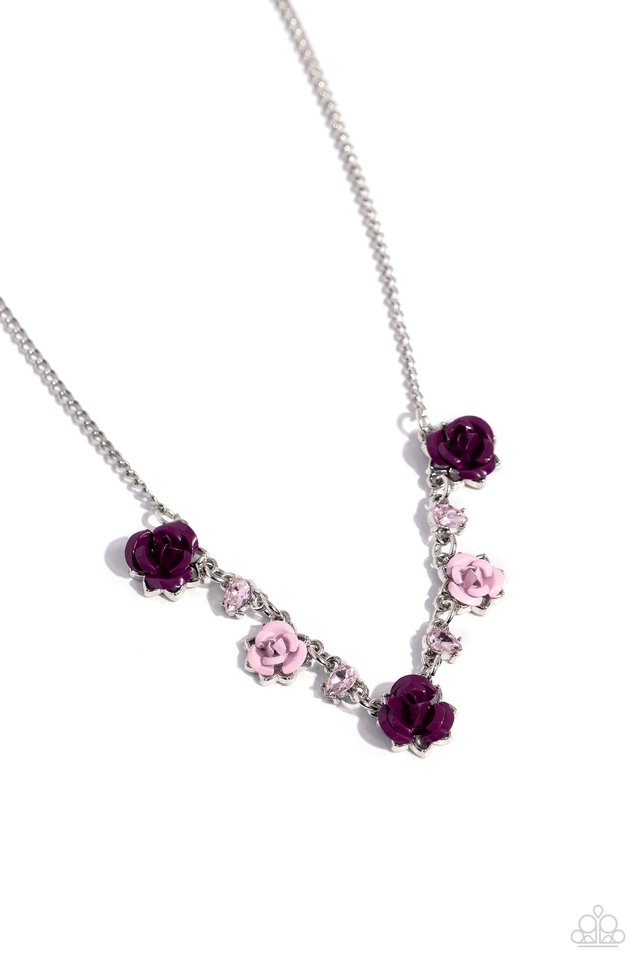 Strike a ROSE - Purple - Paparazzi Necklace Image