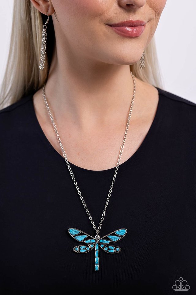 FLYING Low - Blue - Paparazzi Necklace Image