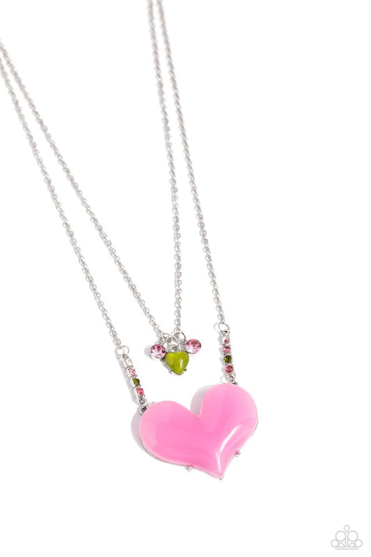 Heart-Racing Recognition - Pink - Paparazzi Necklace Image