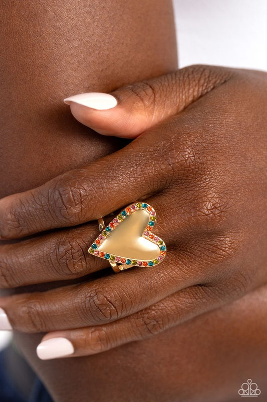 Smitten Shimmer - Gold - Paparazzi Ring Image