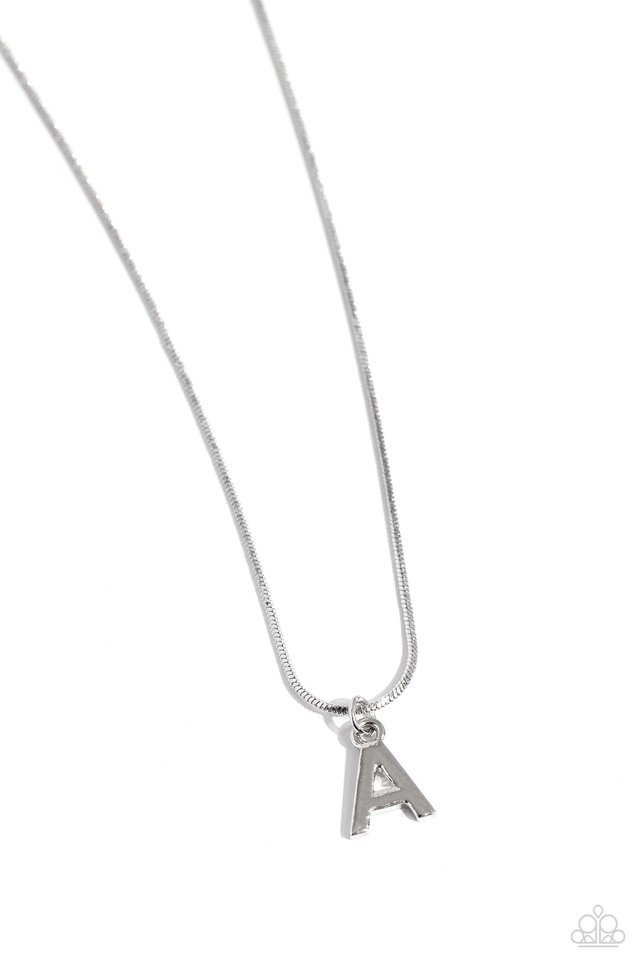 Seize the Initial - Silver - A - Paparazzi Necklace Image