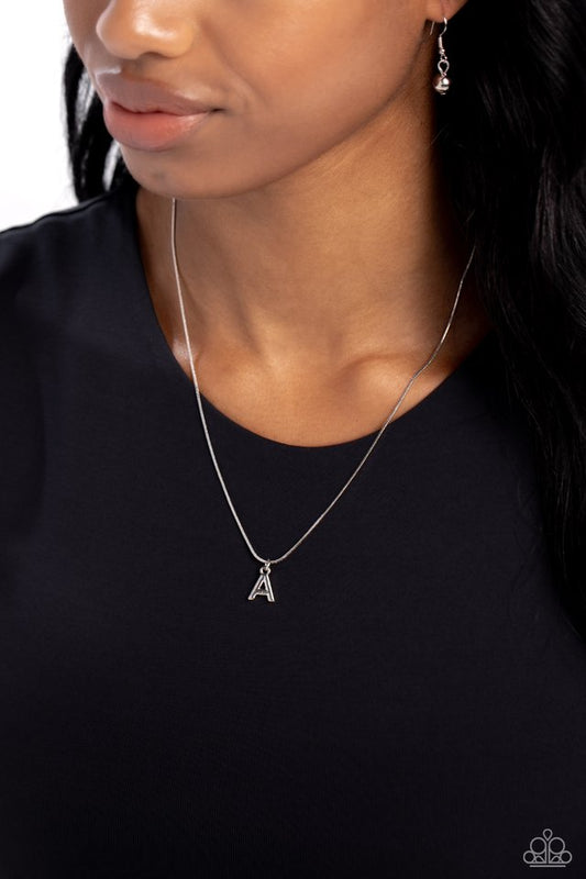 Seize the Initial - Silver - A - Paparazzi Necklace Image