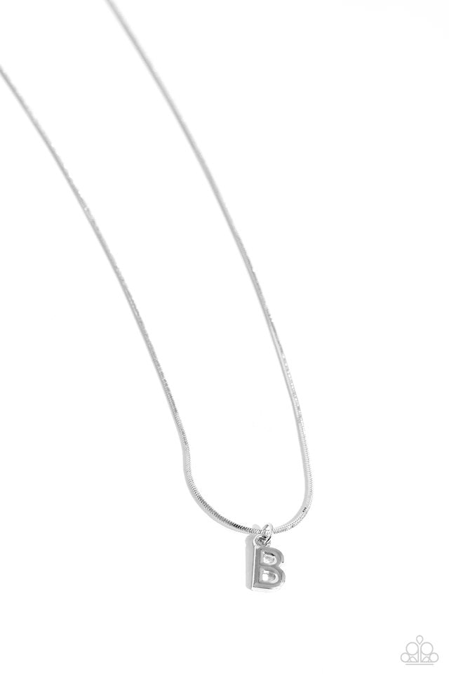 Seize the Initial - Silver - B - Paparazzi Necklace Image