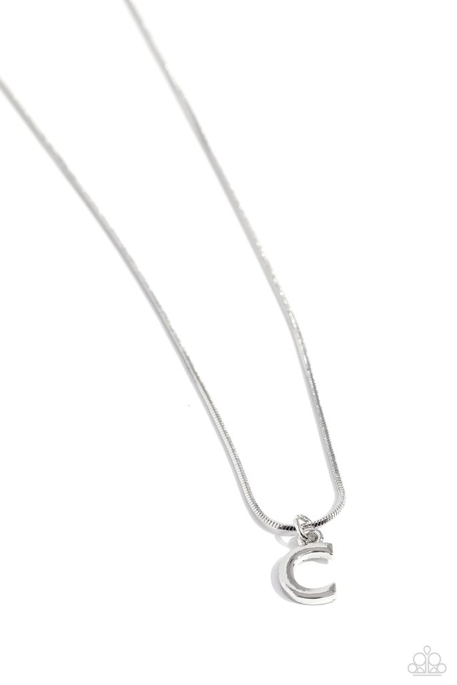 Seize the Initial - Silver - C - Paparazzi Necklace Image