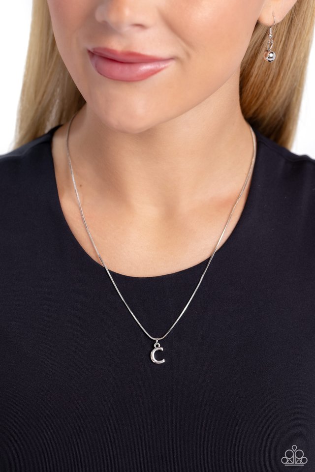 Seize the Initial - Silver - C - Paparazzi Necklace Image