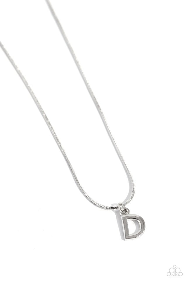 Seize the Initial - Silver - D - Paparazzi Necklace Image