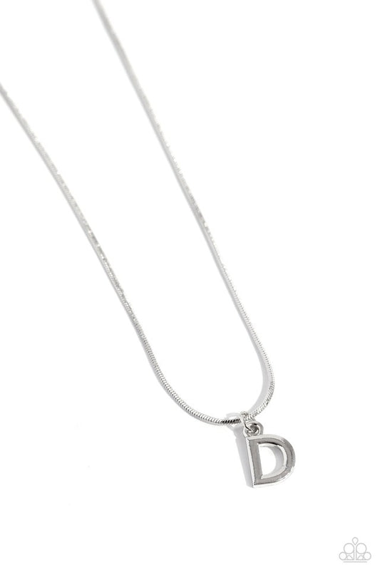 Seize the Initial - Silver - D - Paparazzi Necklace Image