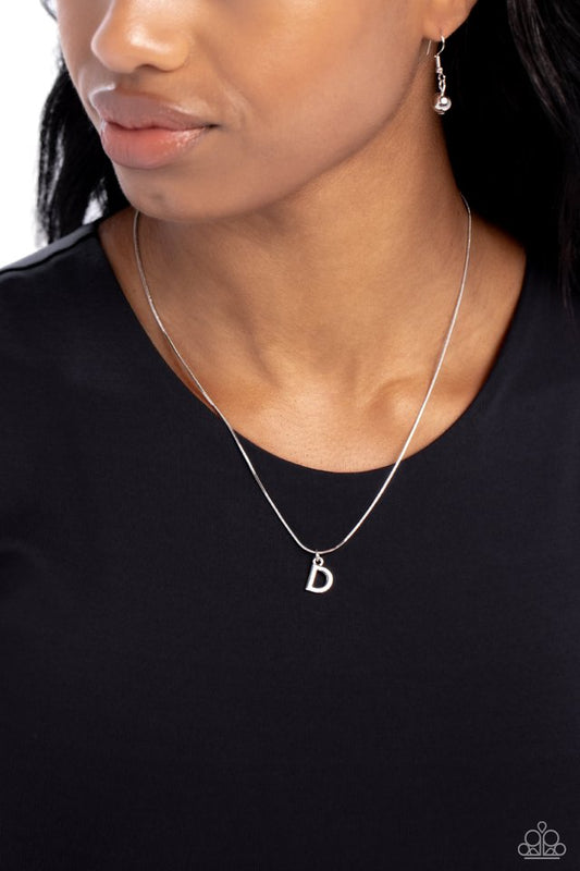 Seize the Initial - Silver - D - Paparazzi Necklace Image