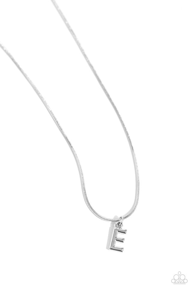 Seize the Initial - Silver - E - Paparazzi Necklace Image