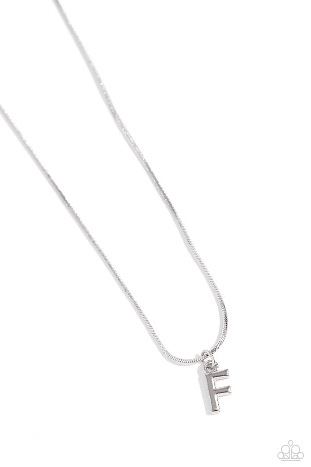Seize the Initial - Silver - F - Paparazzi Necklace Image