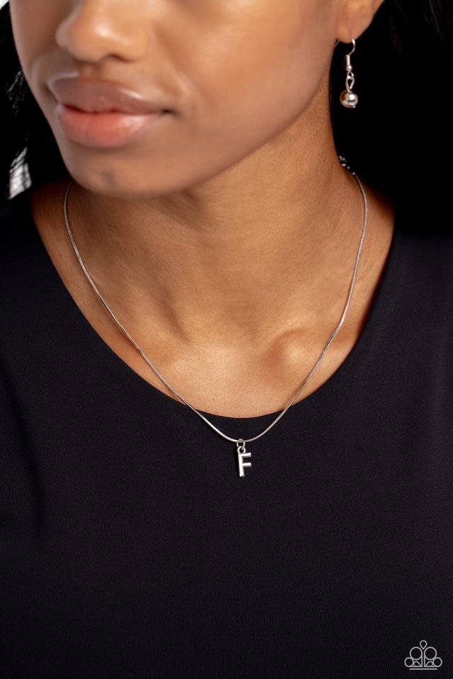 Seize the Initial - Silver - F - Paparazzi Necklace Image