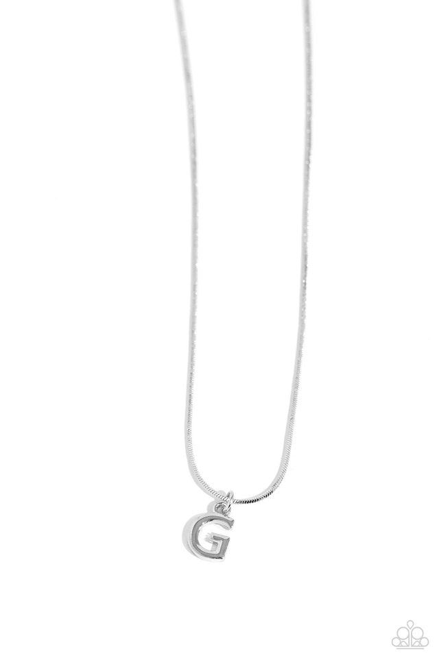 Seize the Initial - Silver - G - Paparazzi Necklace Image
