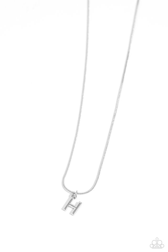 Seize the Initial - Silver - H - Paparazzi Necklace Image