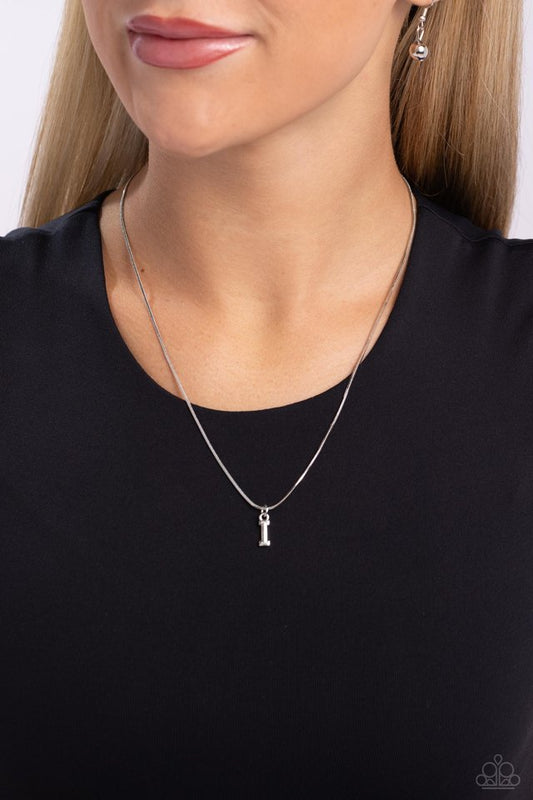 Seize the Initial - Silver - I - Paparazzi Necklace Image