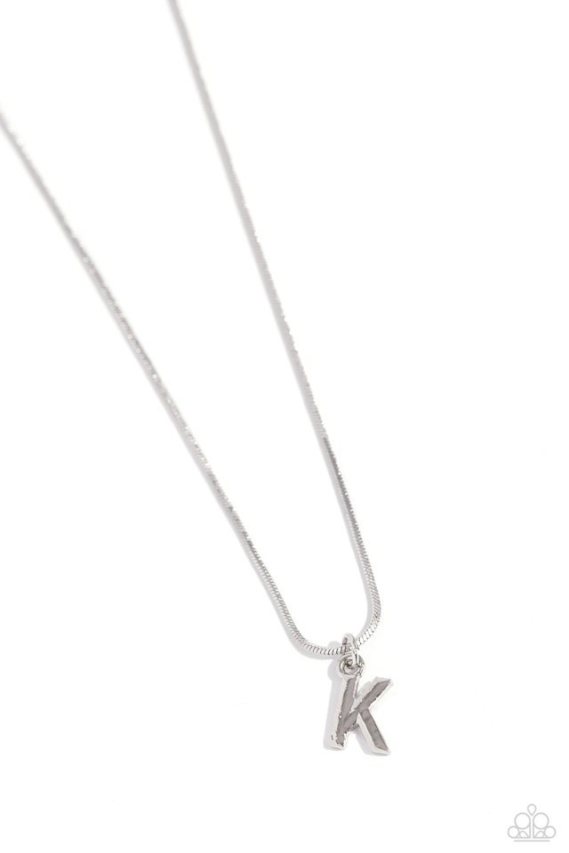 Seize the Initial - Silver - K - Paparazzi Necklace Image