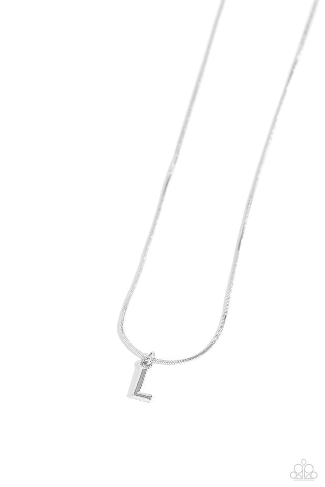 Seize the Initial - Silver - L - Paparazzi Necklace Image