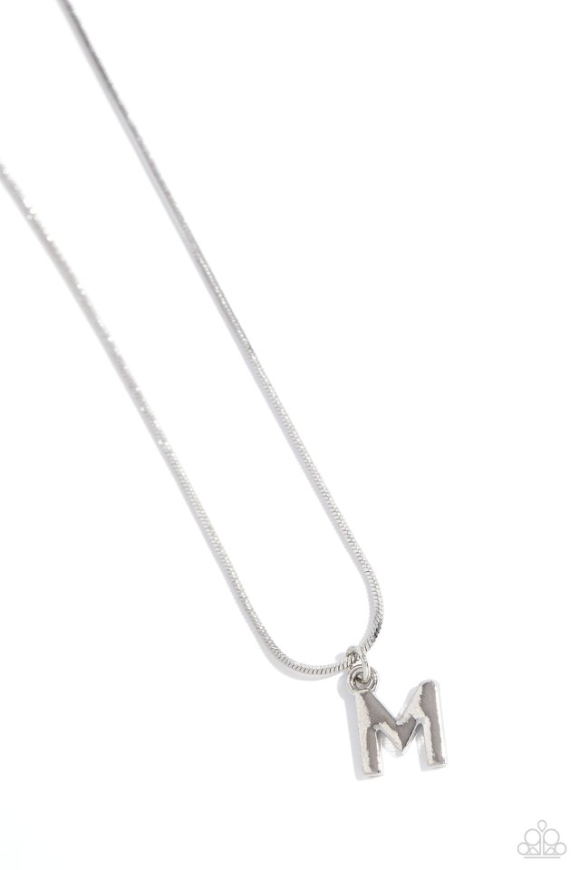 Paparazzi Necklace ~ Seize the Initial - Silver - M – Paparazzi