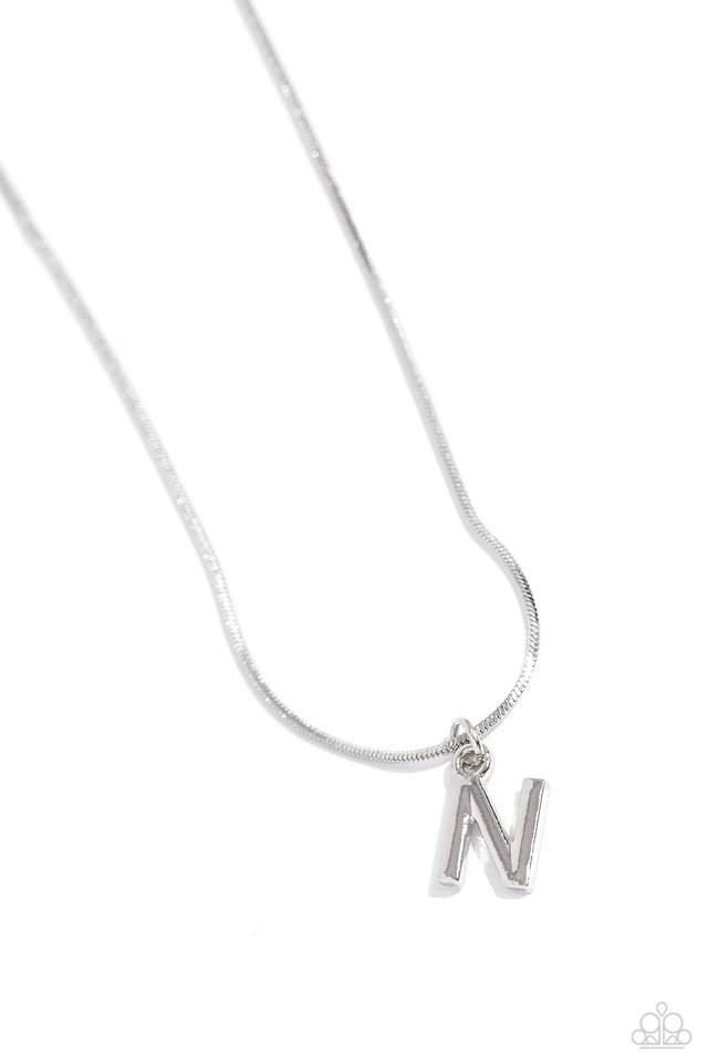 Seize the Initial - Silver - N - Paparazzi Necklace Image