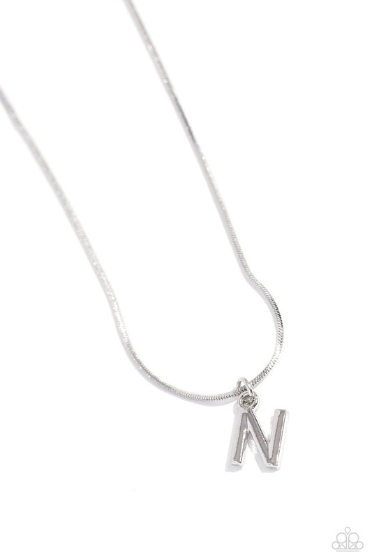 Seize the Initial - Silver - N - Paparazzi Necklace Image