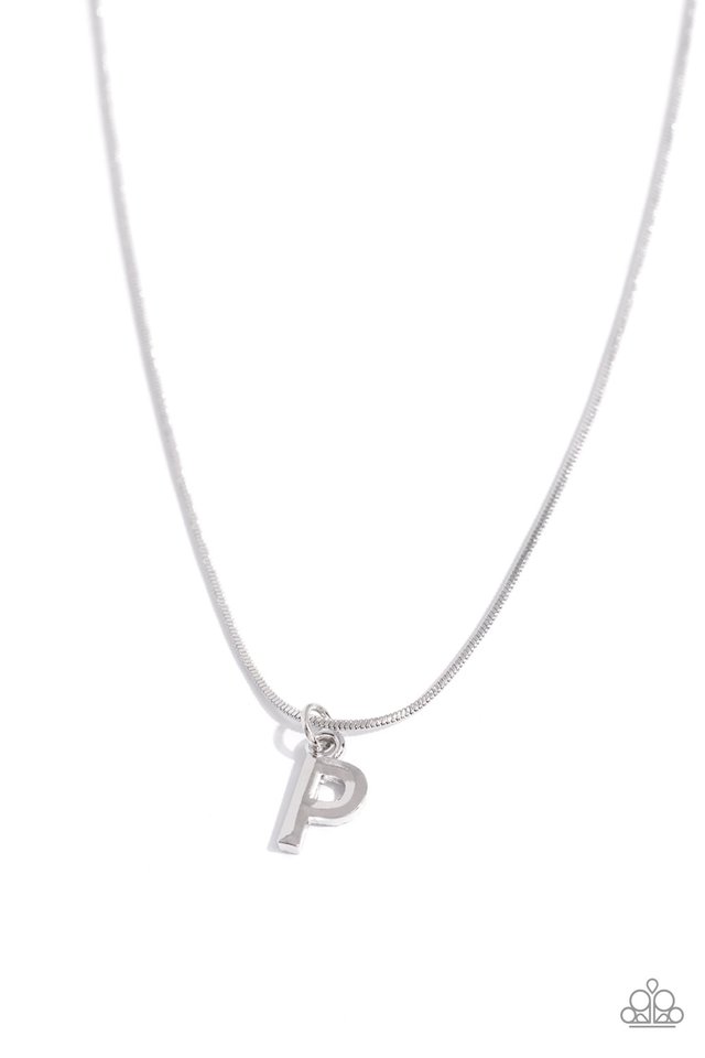 Seize the Initial - Silver - P - Paparazzi Necklace Image