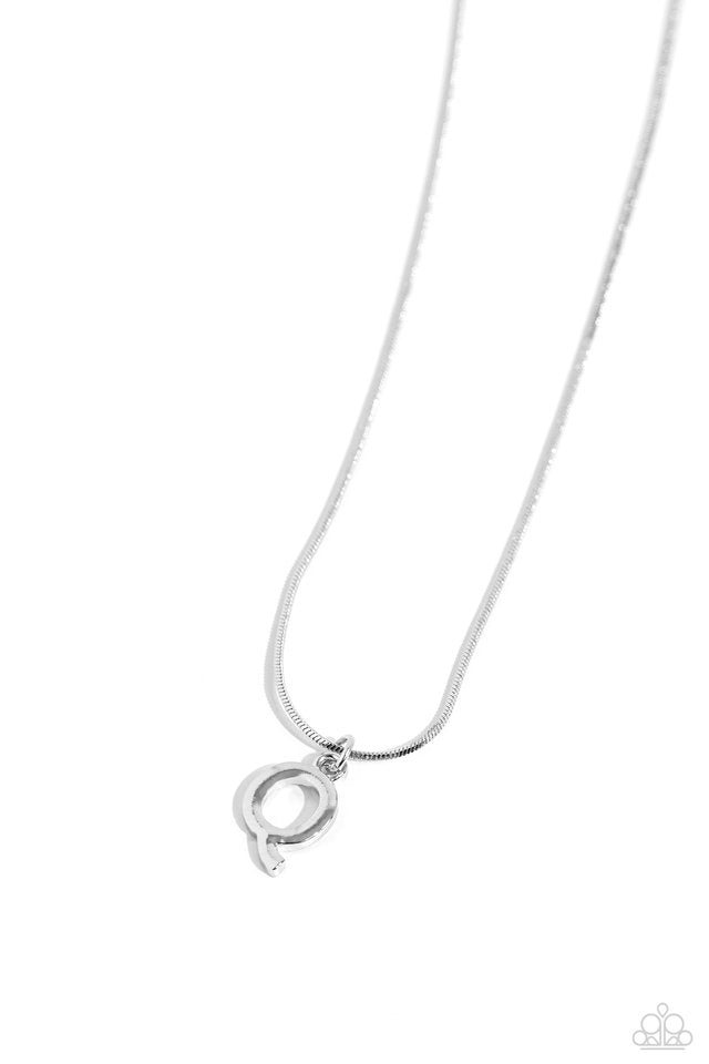Seize the Initial - Silver - Q - Paparazzi Necklace Image