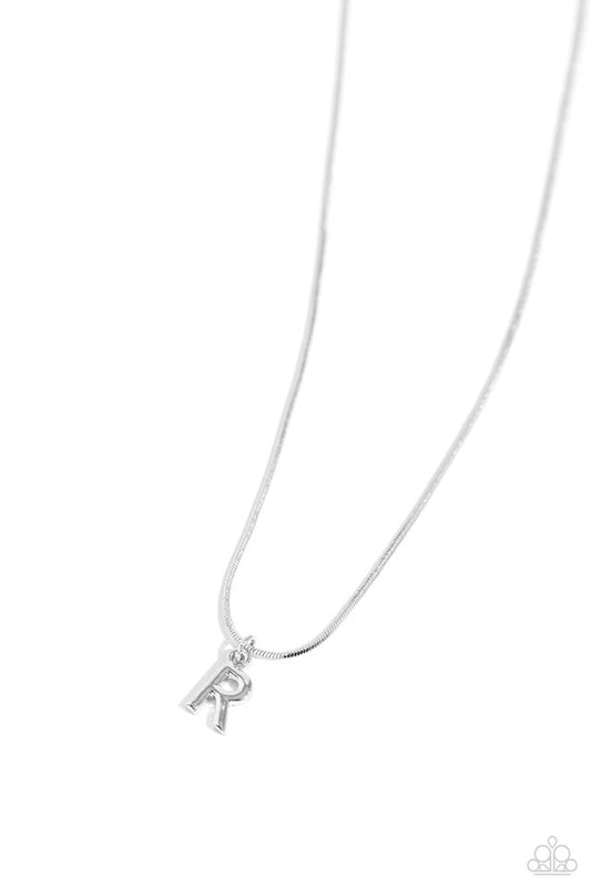 Seize the Initial - Silver - R - Paparazzi Necklace Image