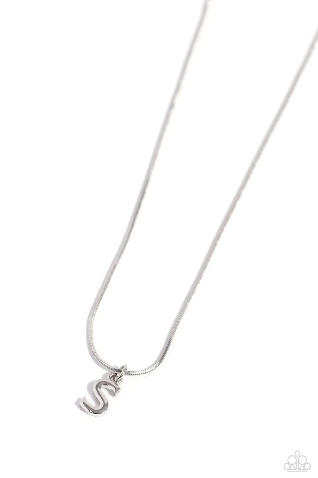 Seize the Initial - Silver - S - Paparazzi Necklace Image