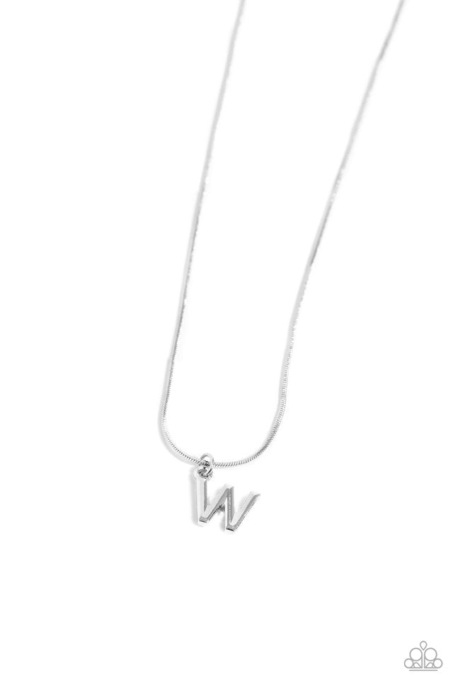 Seize the Initial - Silver - W - Paparazzi Necklace Image