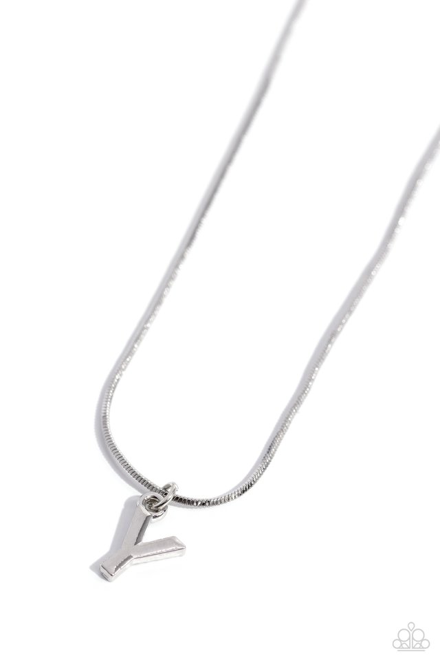 Seize the Initial - Silver - Y - Paparazzi Necklace Image
