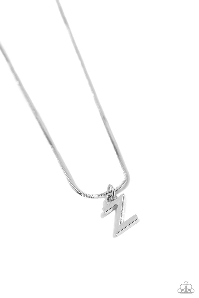 Seize the Initial - Silver - Z - Paparazzi Necklace Image