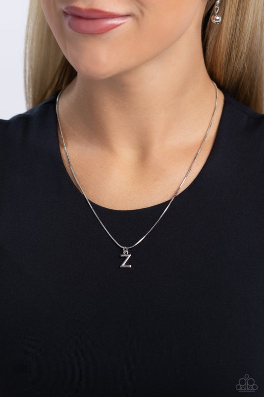 Seize the Initial - Silver - Z - Paparazzi Necklace Image