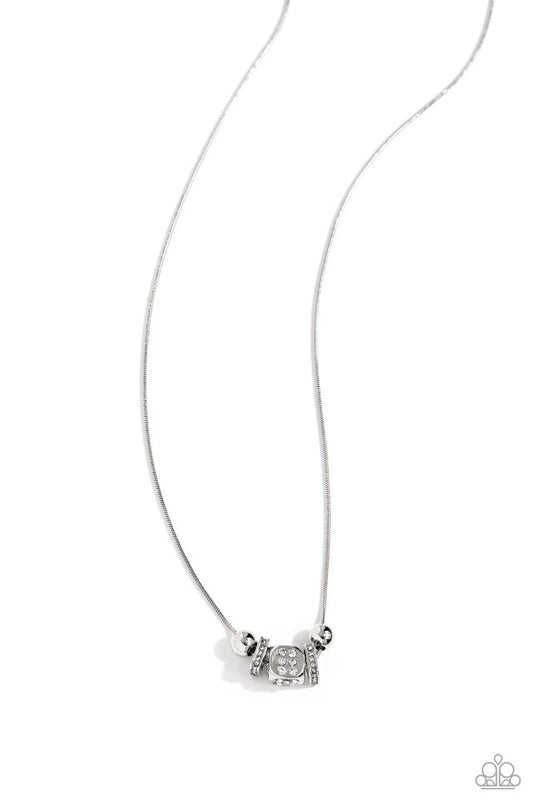 Rolling the Dice - White - Paparazzi Necklace Image