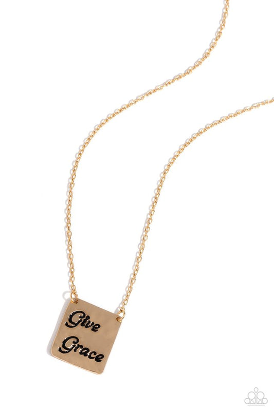 Give Grace - Gold - Paparazzi Necklace Image