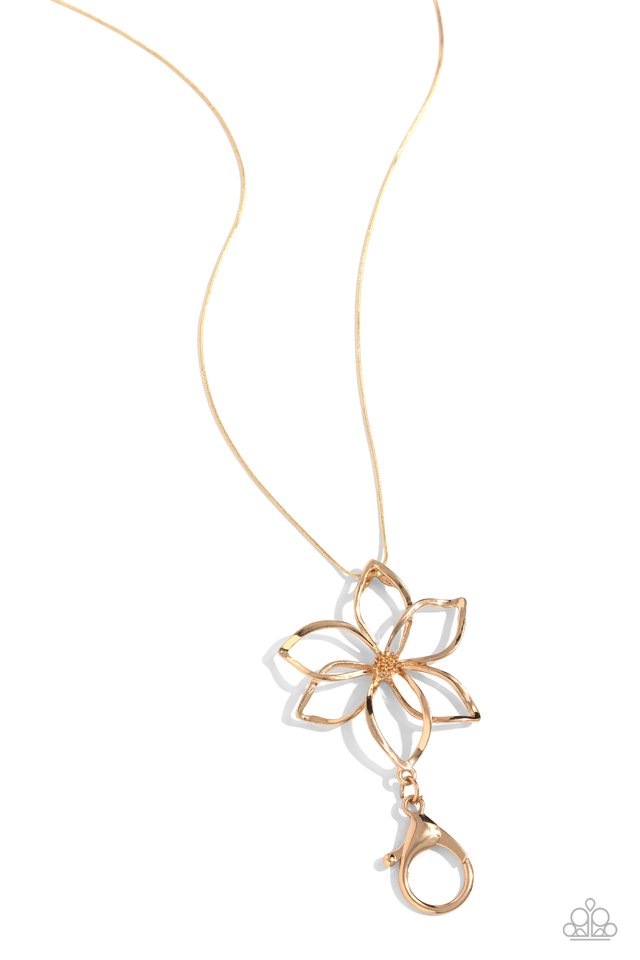 Flowering Fame - Gold - Paparazzi Necklace Image