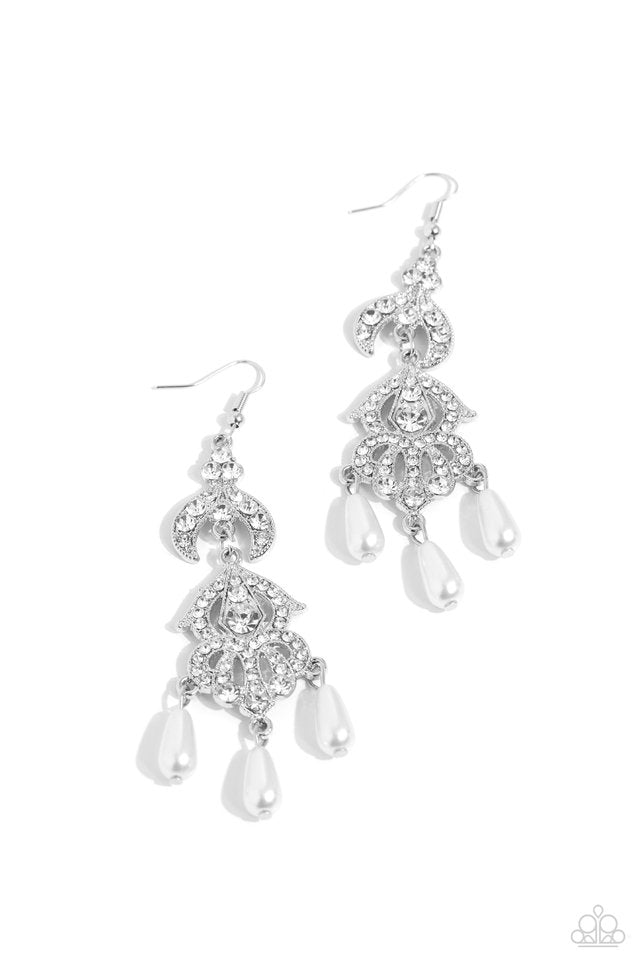 Cosmopolitan Combo - White - Paparazzi Earring Image