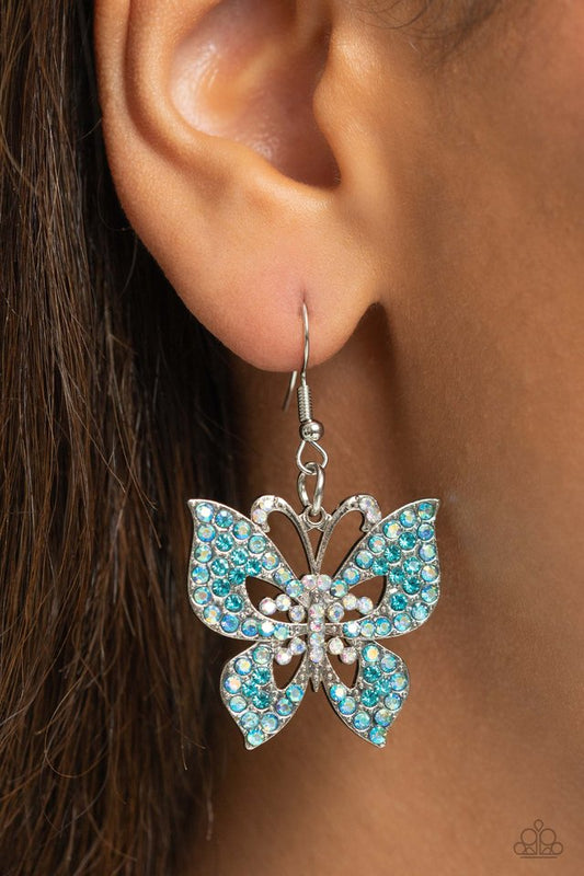 Bejeweled Breeze - Blue - Paparazzi Earring Image