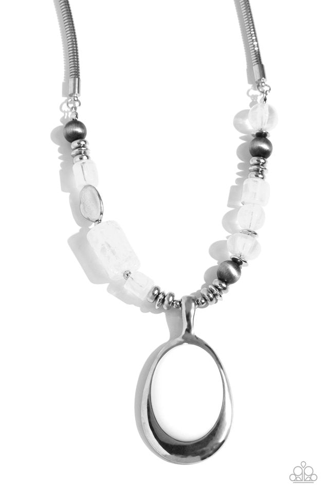 Captivating Composition - White - Paparazzi Necklace Image