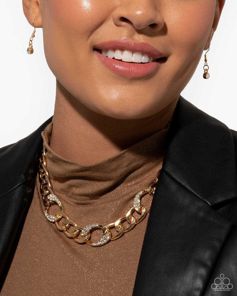 Gleaming Harmony - Gold - Paparazzi Necklace Image